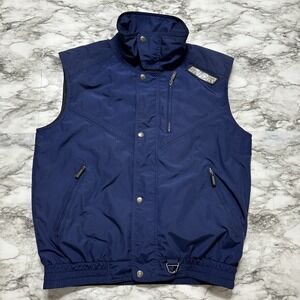 SPYDER Thermal‎ Insulation Men's Vest Sz S Navy Blue Lined Full Zip Snap Pockets